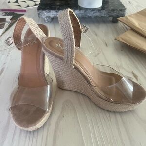 Platform Wedge with clear straps